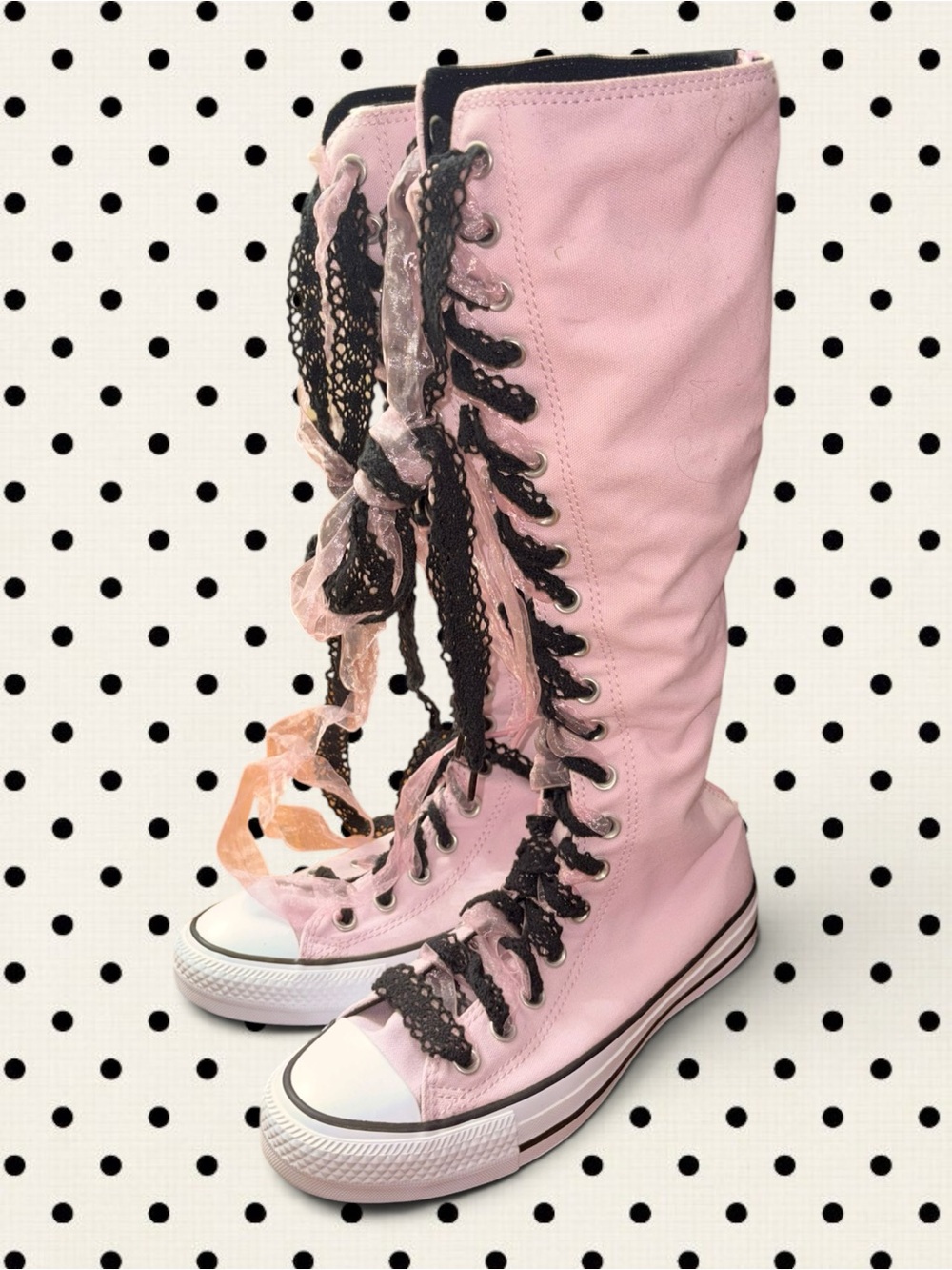 🖤🎀Rare Converse Chuck Taylor XX-Hi Knee High Boots – Light Pink | NEW